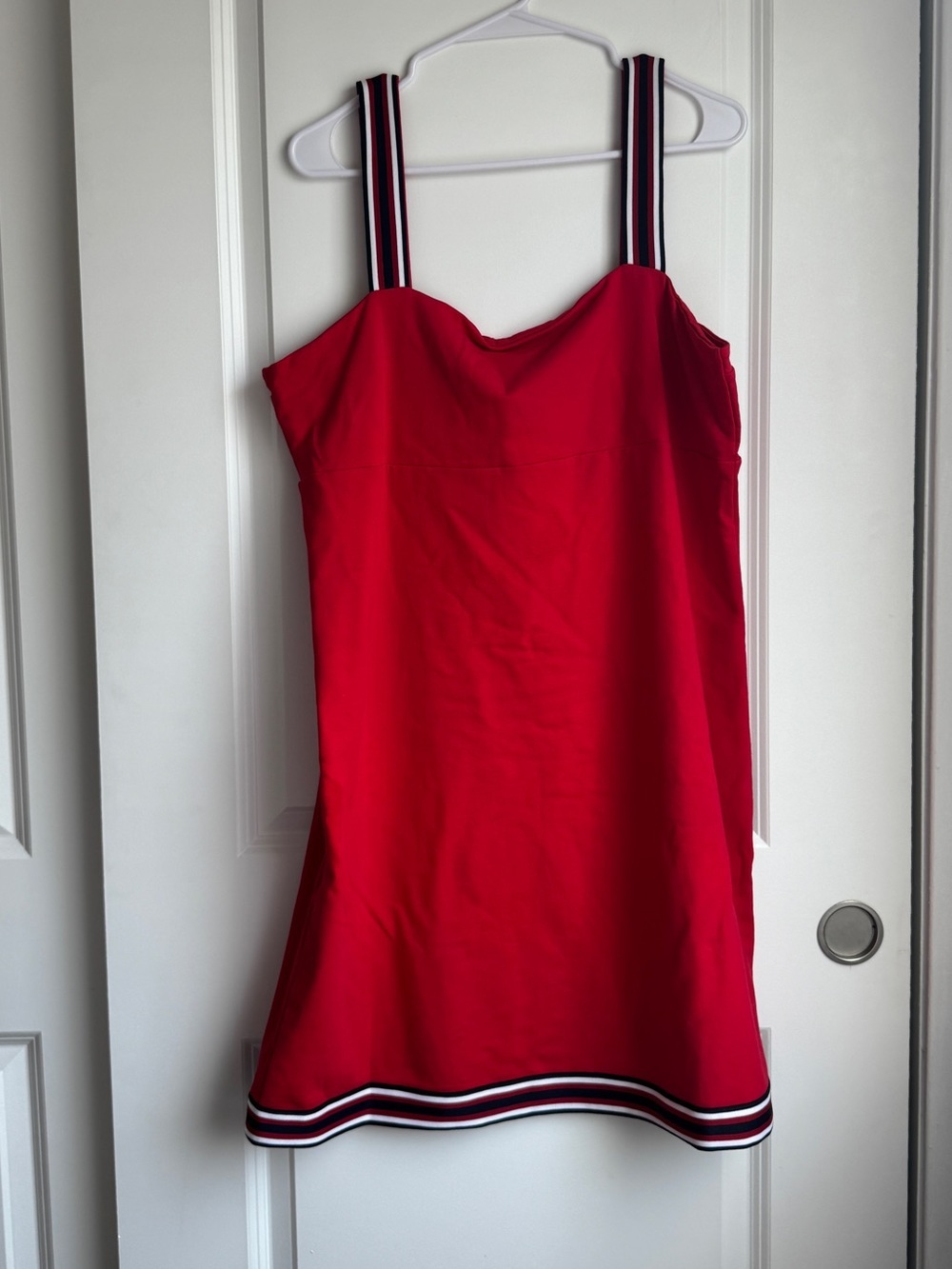 Tommy Hilfiger red french terry sneaker dress with striped details size XL